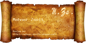 Mehner Zsolt névjegykártya